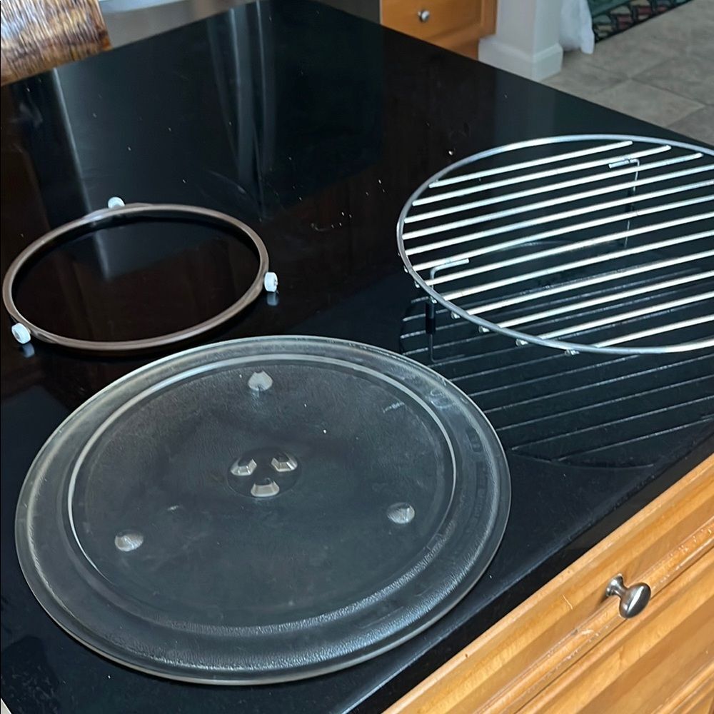 13”Glass and Metal Microwave Turntable Set and 9 inch roller ring